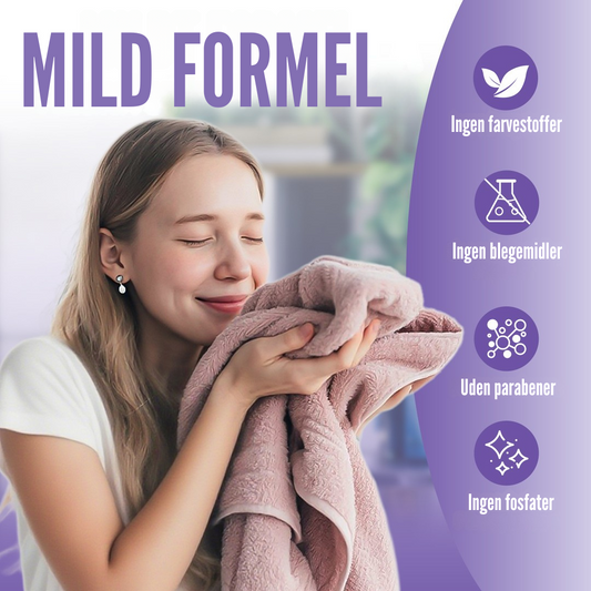 Lilla æske med skyllemiddelark med lavendelduft