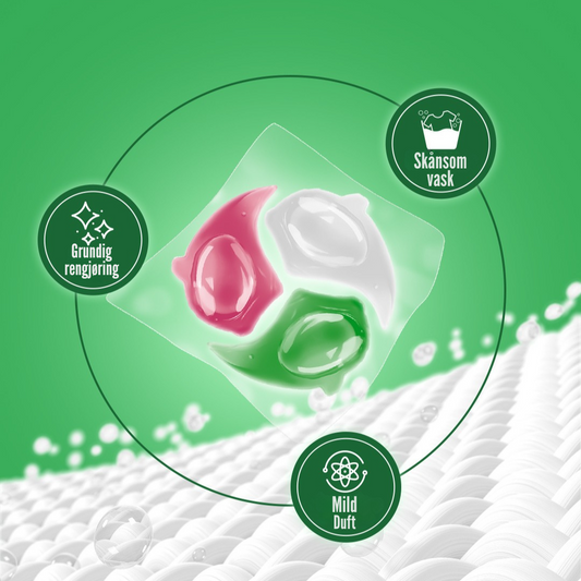 Pod med vask, pletfjerning og frisk duft i én kapsel
