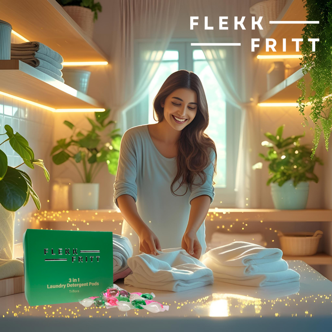 Pods til tøjvask med blomsterduft og pletfjerning – Flekkfritt Triflora