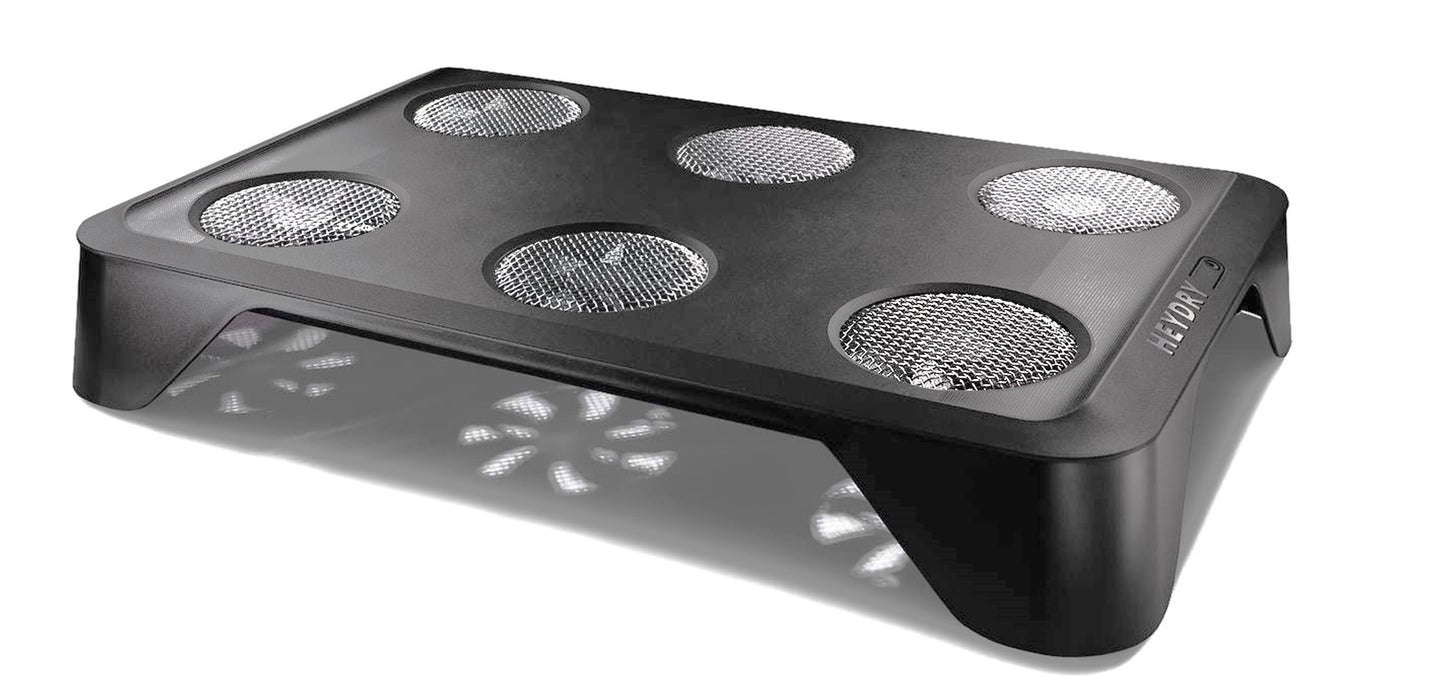 HEYDRY monteret under tørrestativ – luftcirkulation for hurtigere tørring