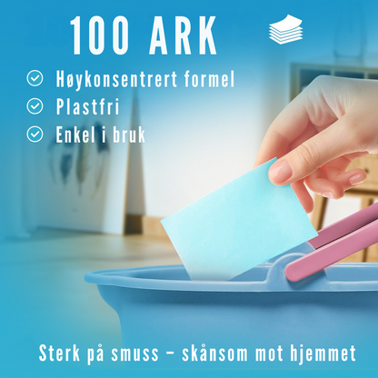 Flekkfritt Floor Detergent Sheets Peony Fresh 50 ark 100 vask