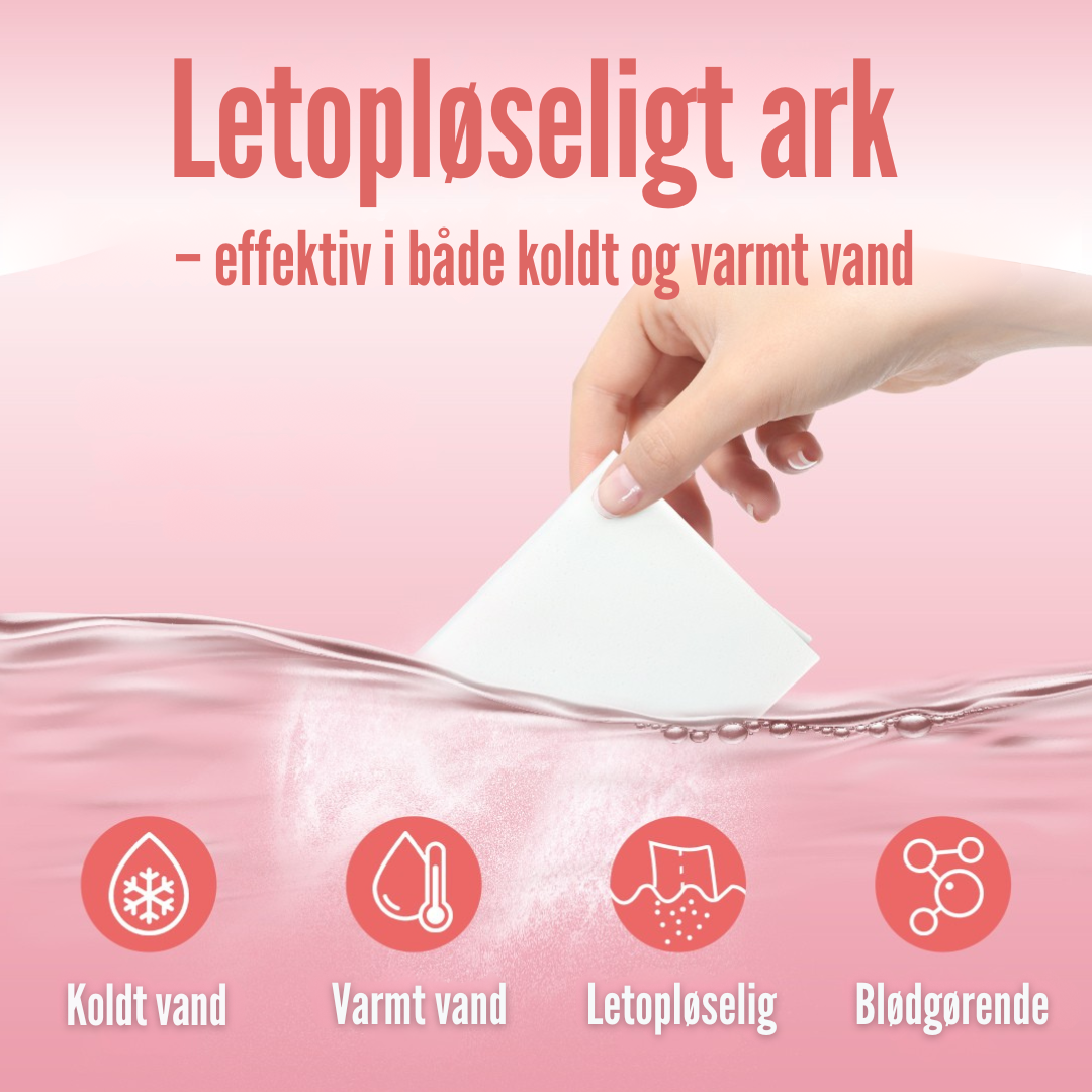Pakke med 50 ark til 100 tørrecyklusser