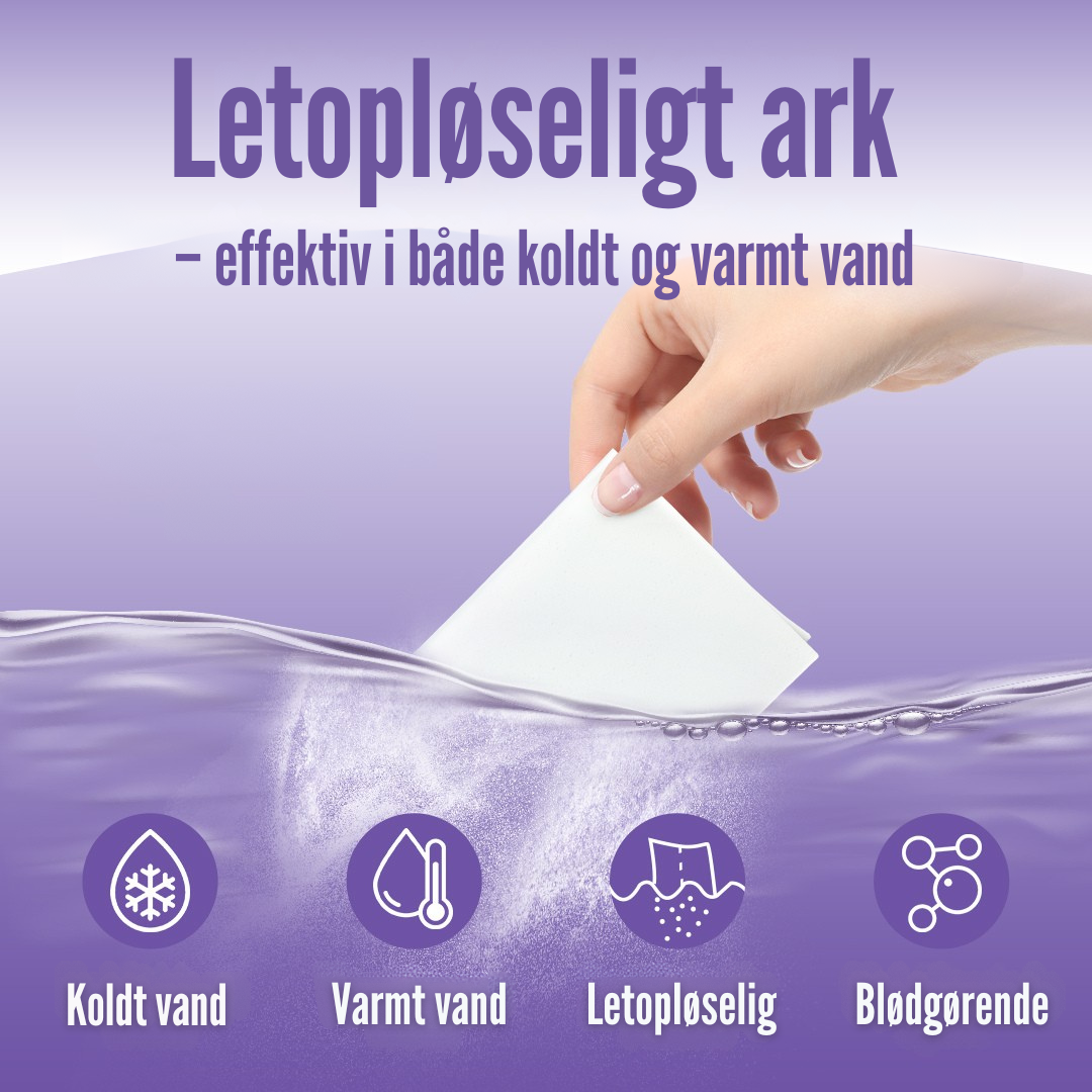 Pakke med 50 ark til 100 tørrecyklusser