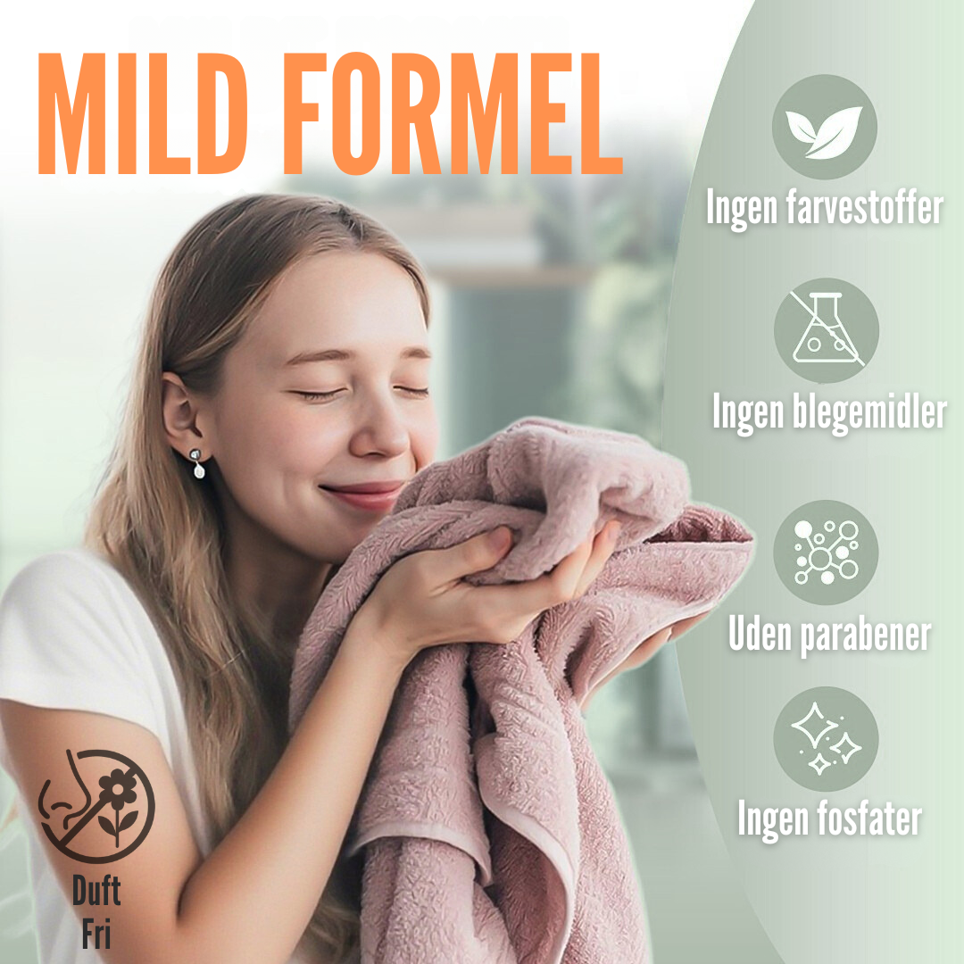 Hypoallergen skyllemiddel uden stærk parfume