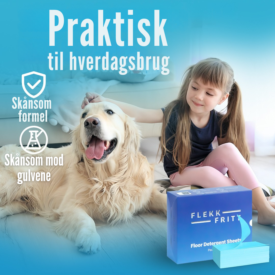 Rengøringsark i brug på klinker og trægulv