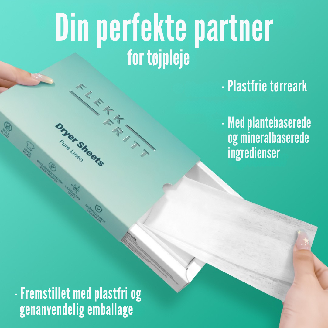 Tørreark i brug mellem nyvaskede tekstiler