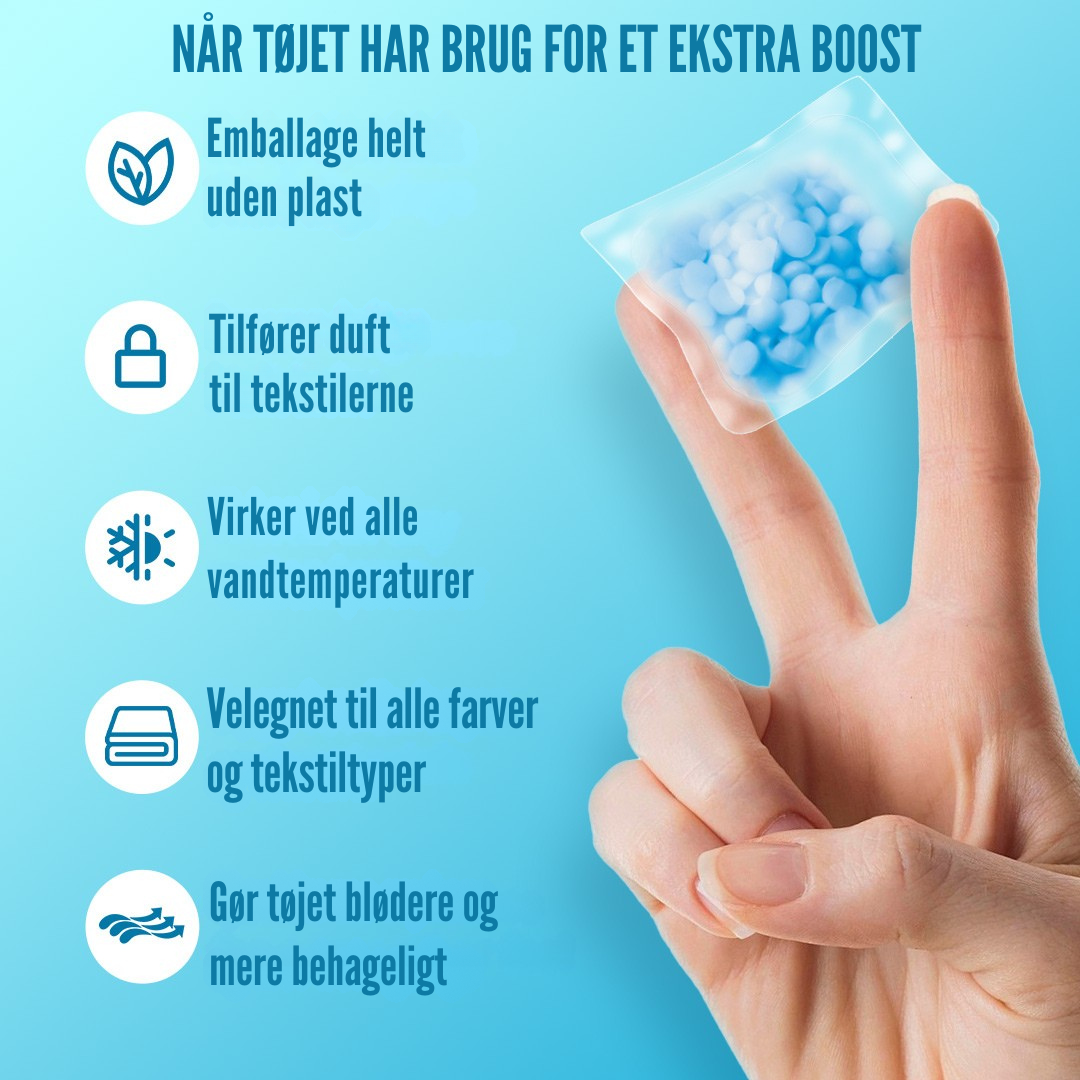 Pod placeret mellem tøj før vask