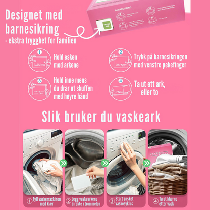Flekkfritt Laundry Detergent Sheets Blossom Kiss 50ark <100vask