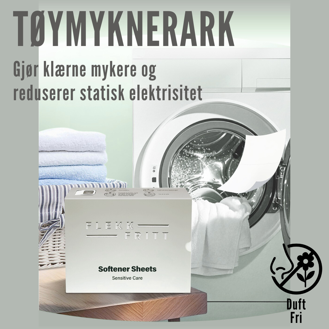 Flekkfritt Fabric Softener Sheets Sensitive Care 50stk <100 vask