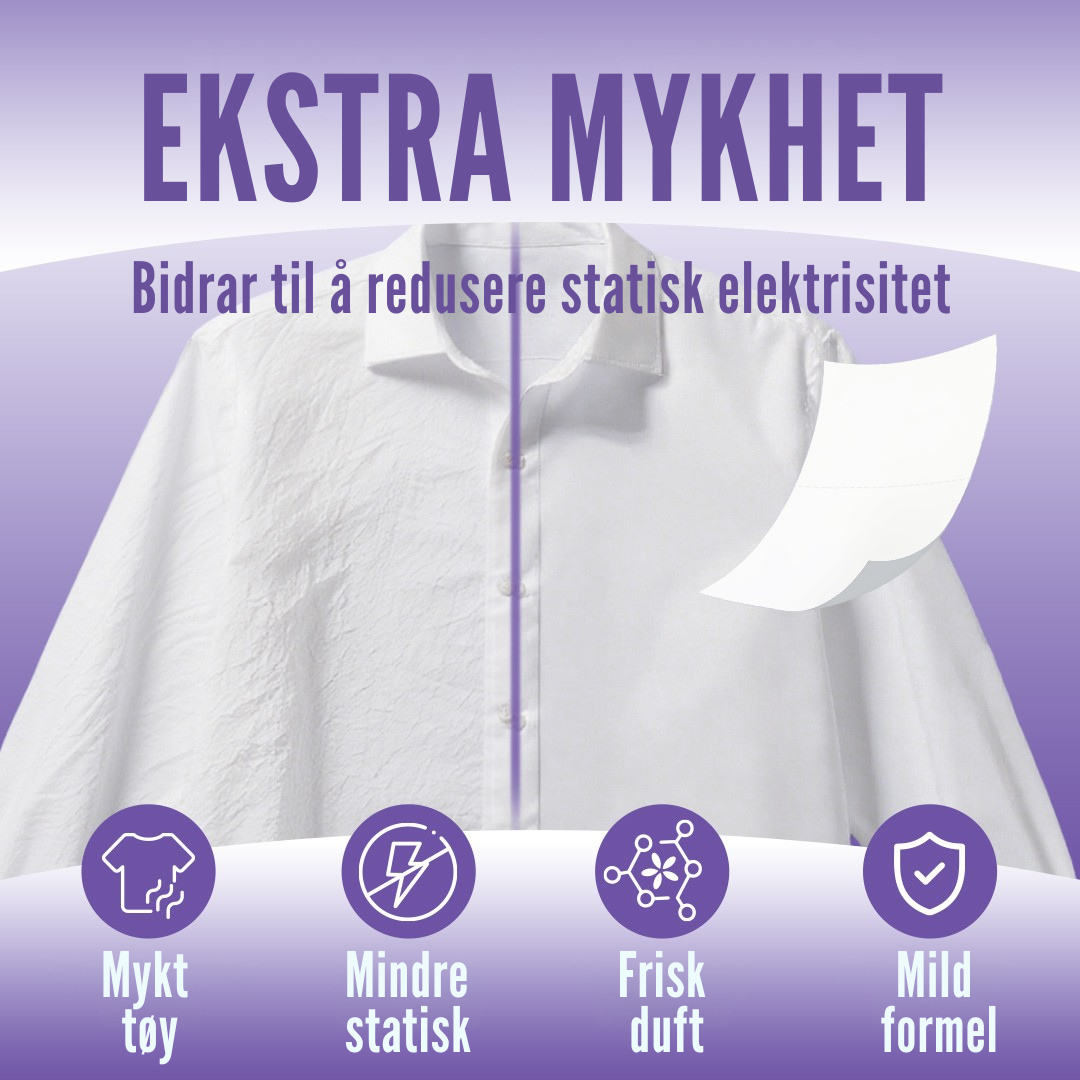 Flekkfritt Fabric Softener Sheets Lavender Serenity 50stk <100 vask