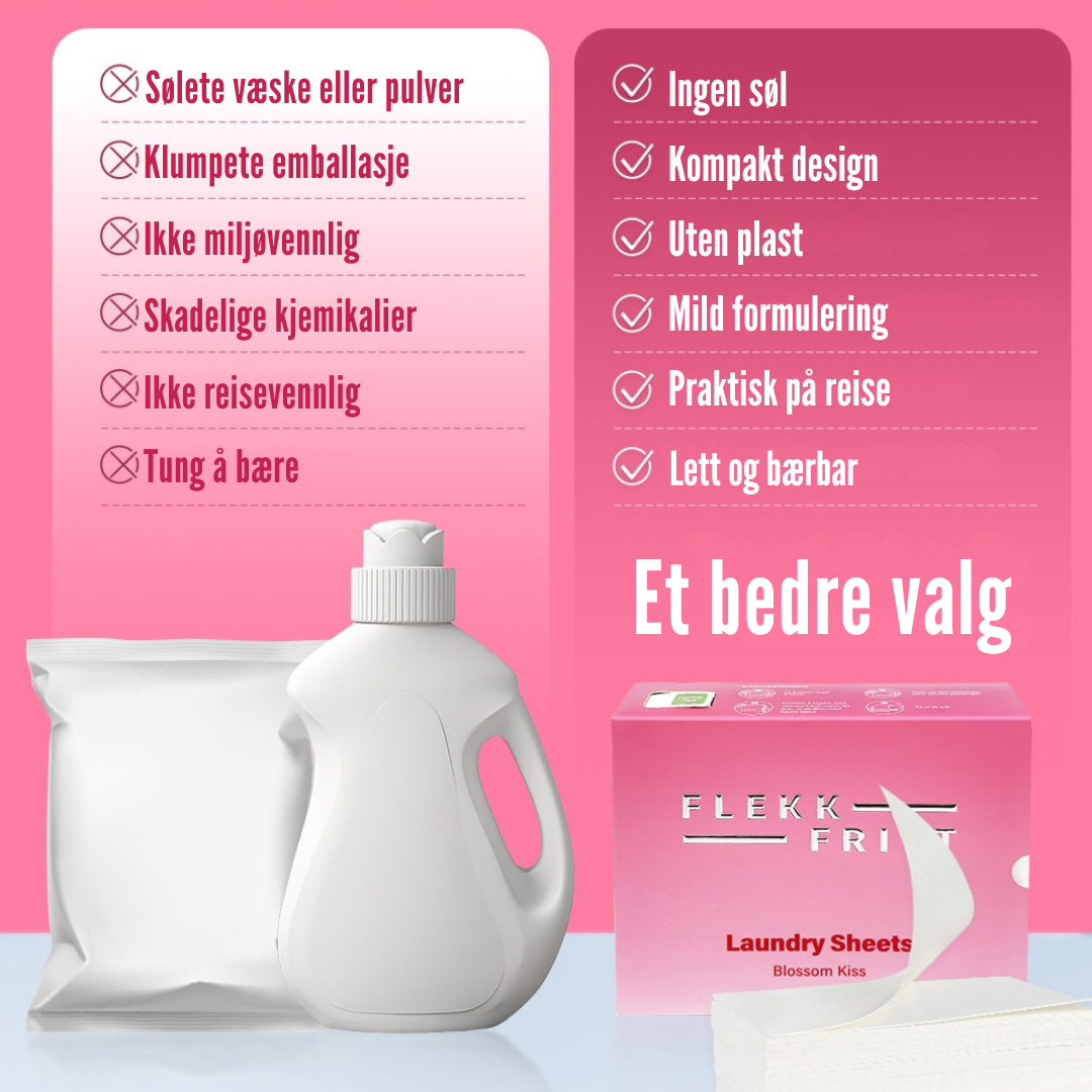 Flekkfritt Laundry Detergent Sheets Blossom Kiss 50ark <100vask