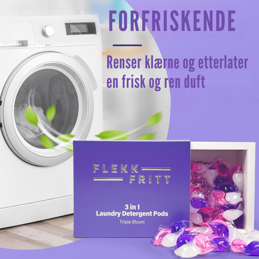 Flekkfritt 3 in 1 Laundry Detergent Pods Triple Bloom 50stk