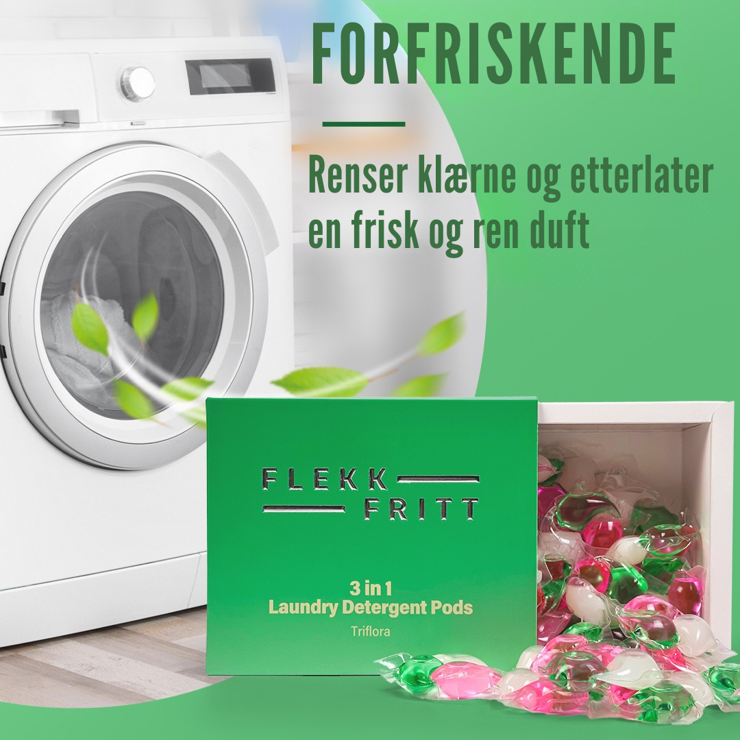 Flekkfritt 3 in 1 Laundry Detergent Pods Triflora 50stk