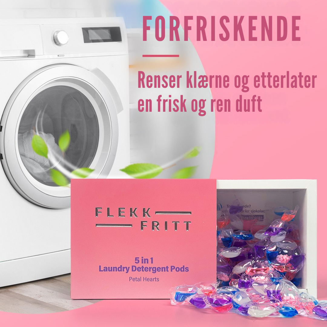 Flekkfritt 5 in 1 Laundry Detergent Pods Petal Hearts 50stk