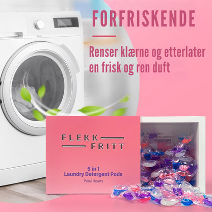 Flekkfritt 5 in 1 Laundry Detergent Pods Petal Hearts 50stk