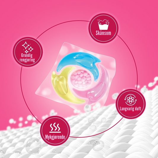 Flekkfritt 4 in 1 Laundry Detergent Pods Floral Swirl 50stk