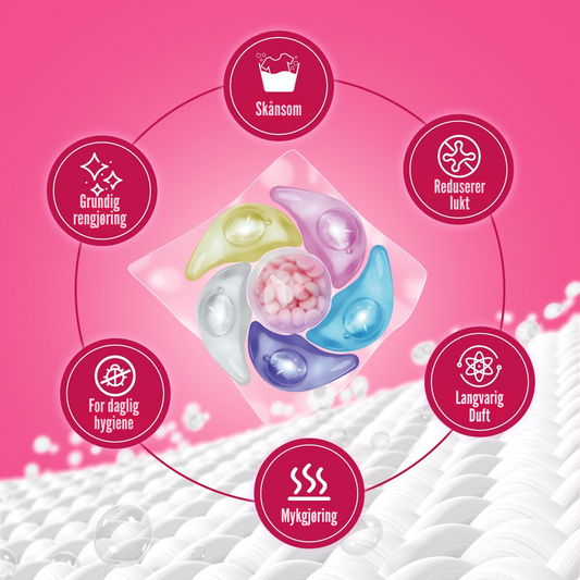 Flekkfritt 6 in 1 Laundry Detergent Pods Orchid Breeze 50stk