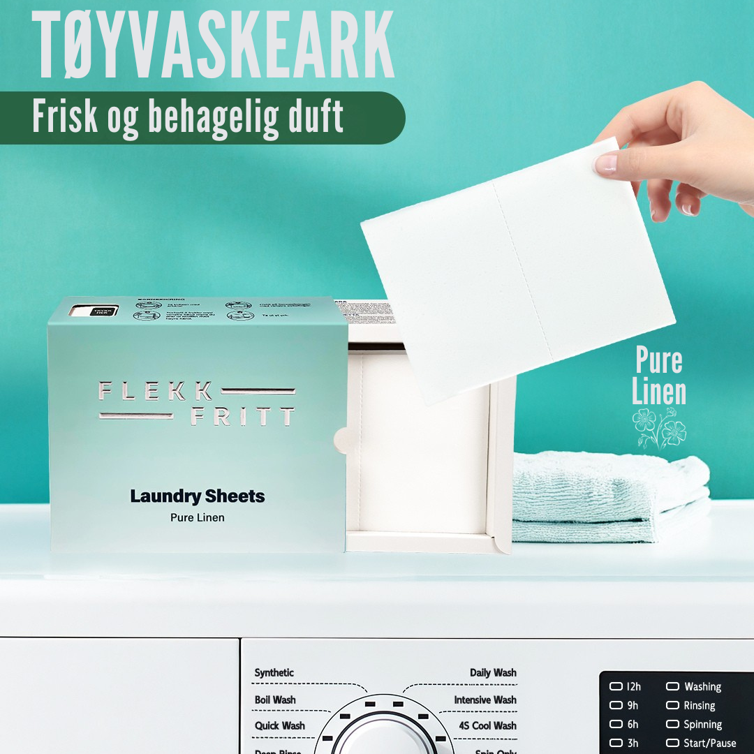 Flekkfritt Laundry Detergent Sheets Pure Linen 50ark <100vask