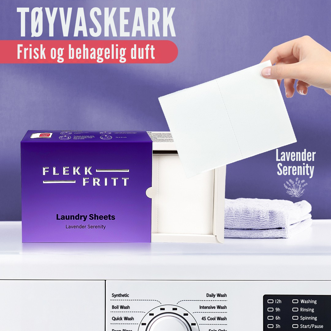 Flekkfritt Laundry Detergent Sheets Lavender Serenity 50ark <100vask