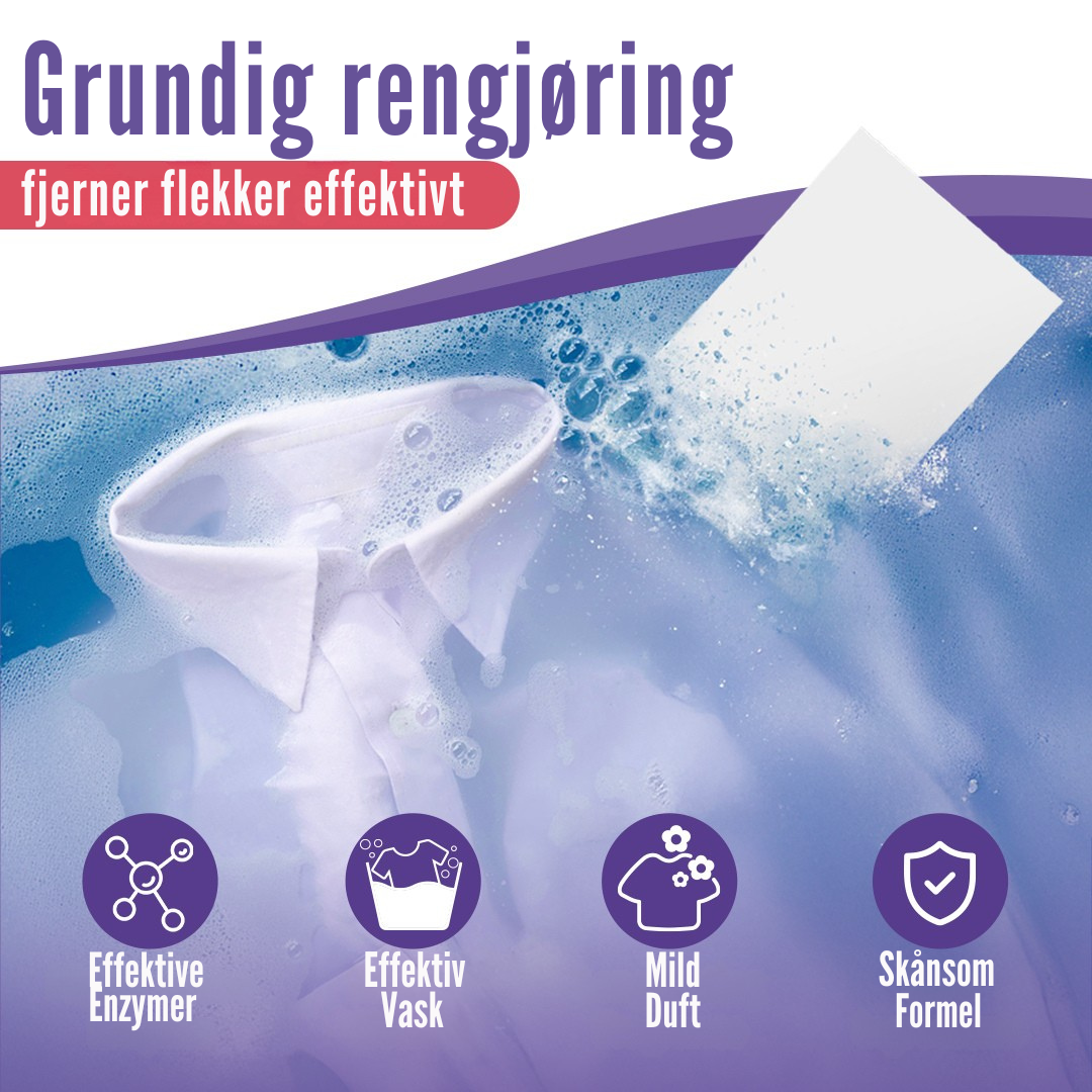 Flekkfritt Laundry Detergent Sheets Lavender Serenity 50ark <100vask