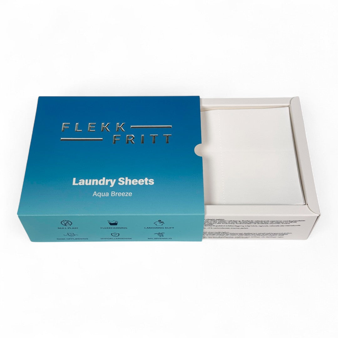 Flekkfritt Laundry Detergent Sheets Aqua Breeze 50ark <100vask
