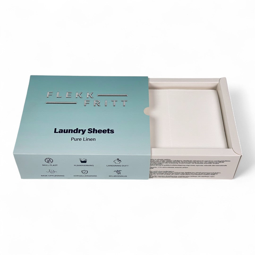 Flekkfritt Laundry Detergent Sheets Pure Linen 50ark <100vask
