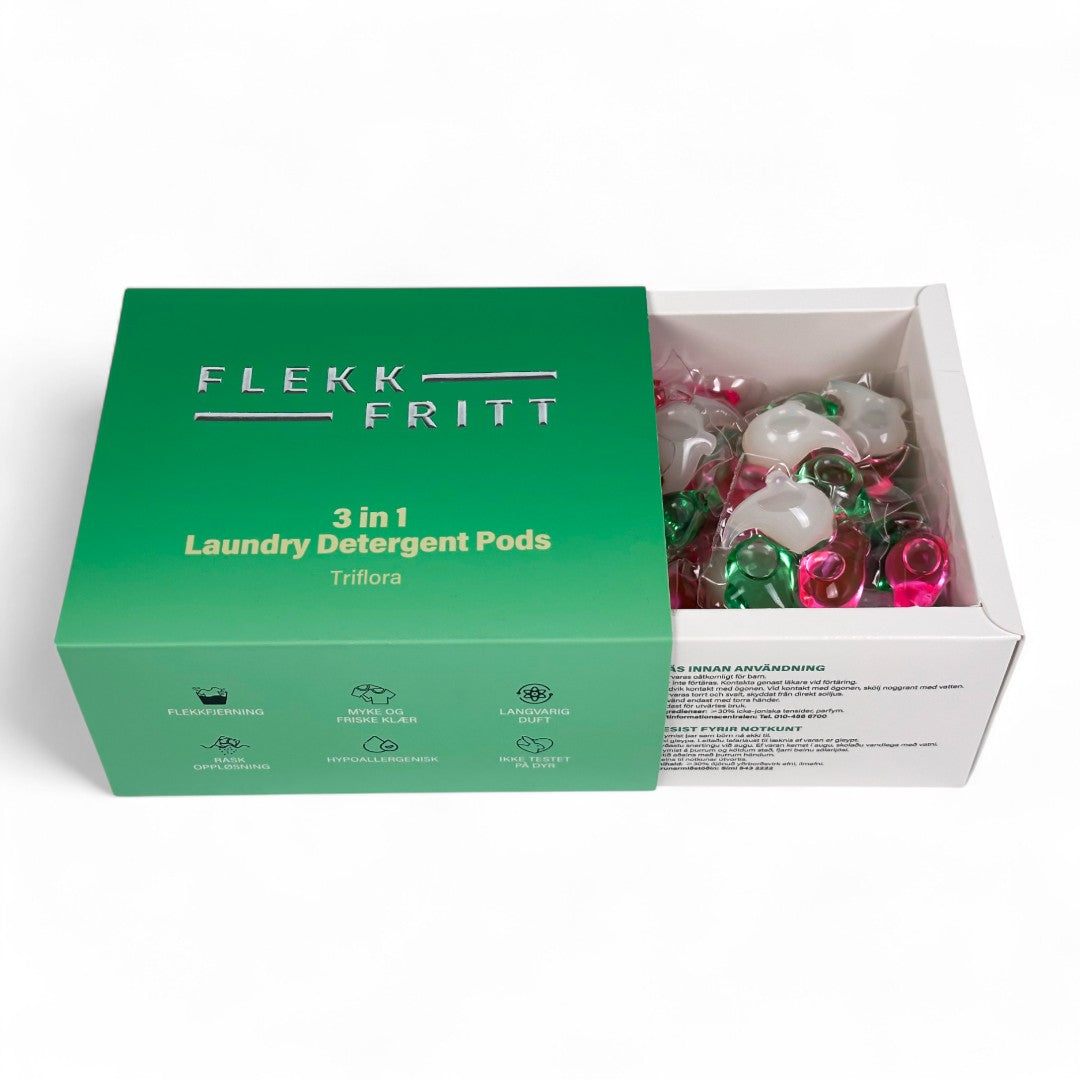 Flekkfritt 3 in 1 Laundry Detergent Pods Triflora 50stk
