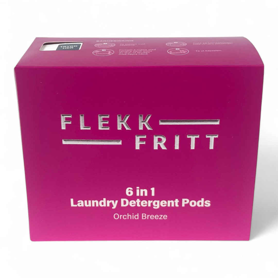 Flekkfritt 6 in 1 Laundry Detergent Pods Orchid Breeze 50stk