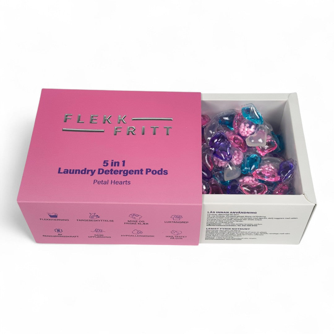 Flekkfritt 5 in 1 Laundry Detergent Pods Petal Hearts 50stk