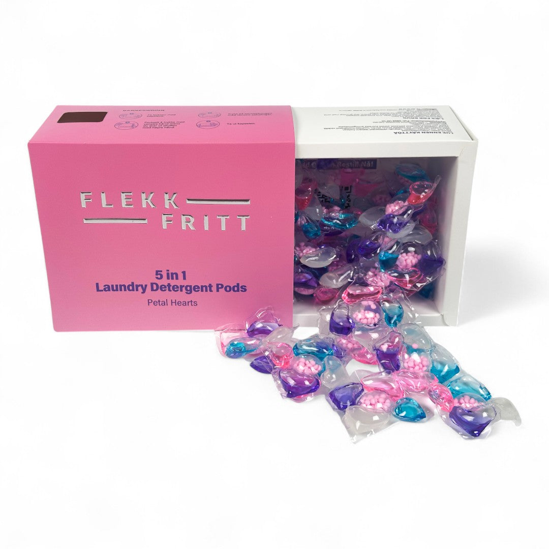 Flekkfritt 5 in 1 Laundry Detergent Pods Petal Hearts 50stk