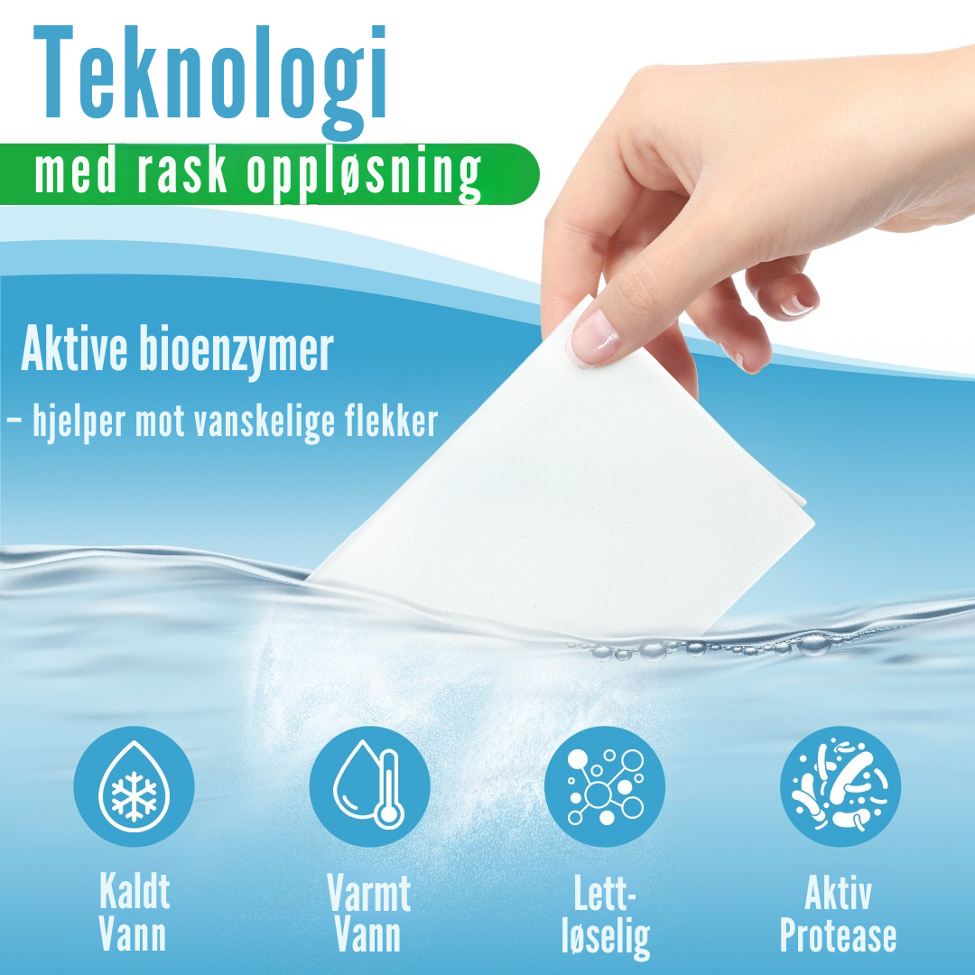 Flekkfritt Laundry Detergent Sheets Aqua Breeze 50ark <100vask