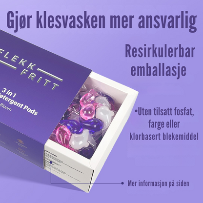 Flekkfritt 3 in 1 Laundry Detergent Pods Triple Bloom 50stk