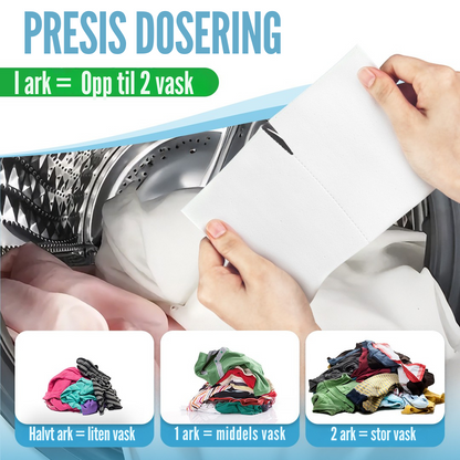 Flekkfritt Laundry Detergent Sheets Aqua Breeze 50ark <100vask