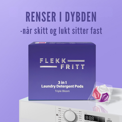 Flekkfritt 3 in 1 Laundry Detergent Pods Triple Bloom 50stk