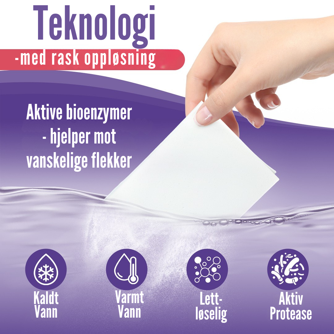 Flekkfritt Laundry Detergent Sheets Lavender Serenity 50ark <100vask