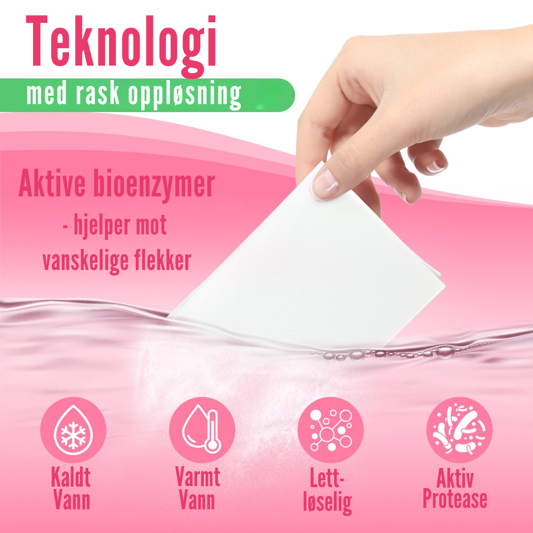 Flekkfritt Laundry Detergent Sheets Blossom Kiss 50ark <100vask