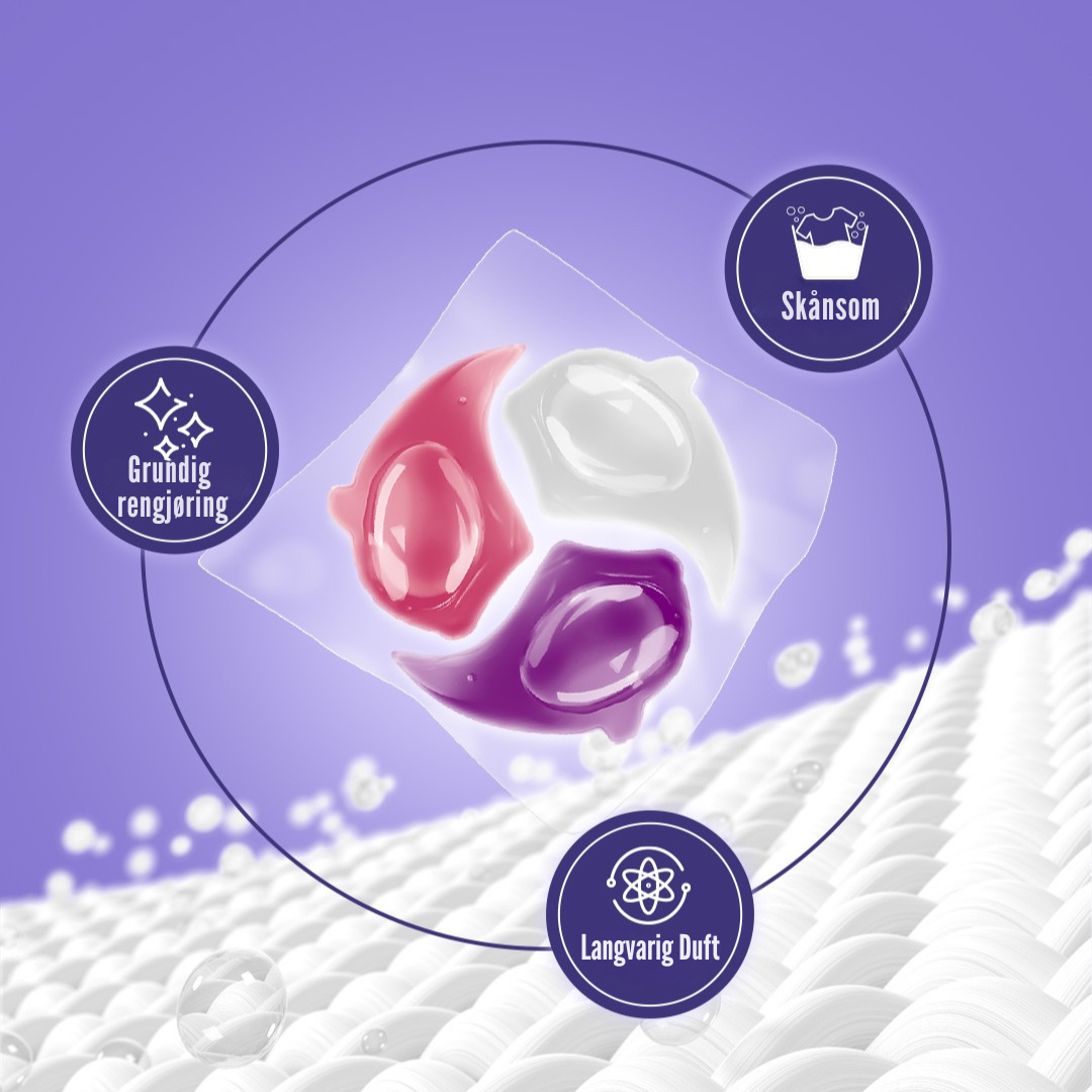 Flekkfritt 3 in 1 Laundry Detergent Pods Triple Bloom 50stk