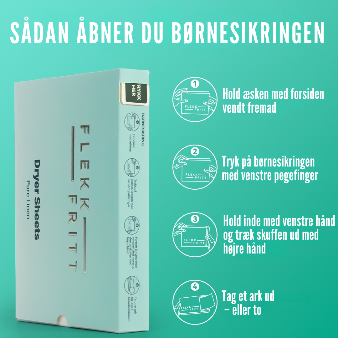 Nærbillede af et enkelt tørreark i hånden