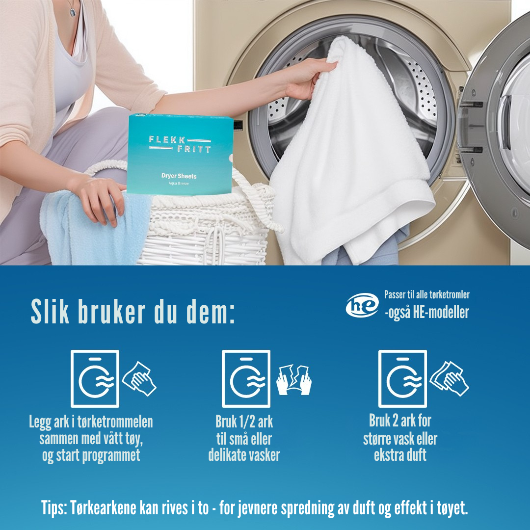 Flekkfritt Dryer Sheets Aqua Breeze 40stk
