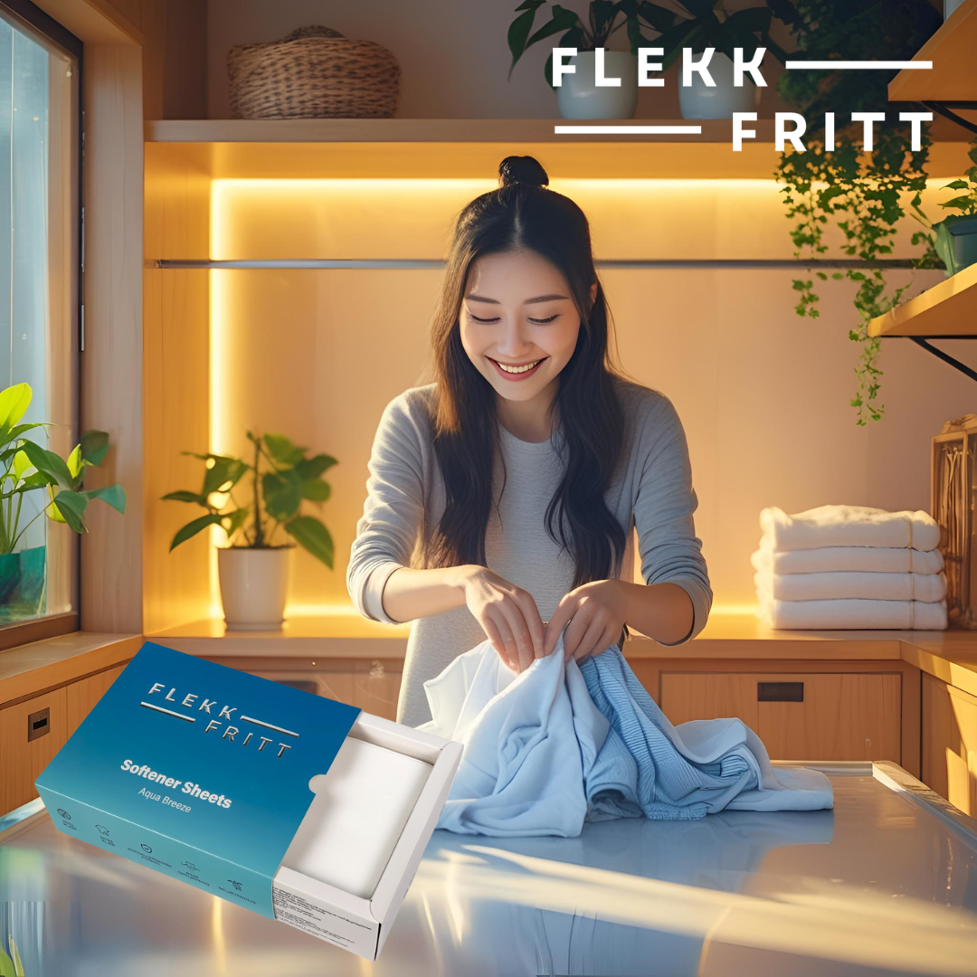 Flekkfritt Fabric Softener Sheets Aqua Breeze 50stk <100 vask
