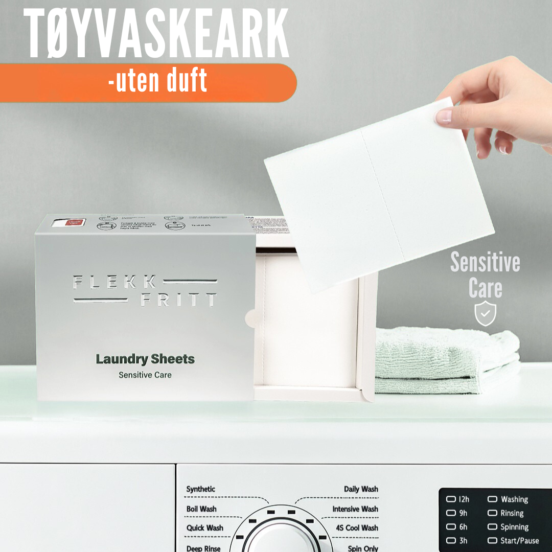 Flekkfritt Laundry Detergent Sheets Sensitive Care 50ark <100vask