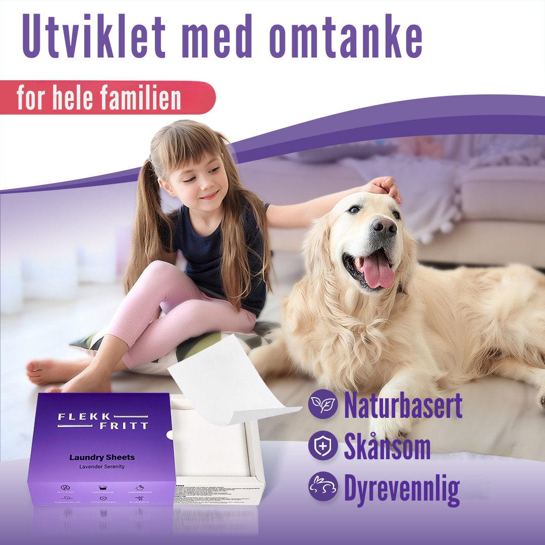 Flekkfritt Laundry Detergent Sheets Lavender Serenity 50ark <100vask