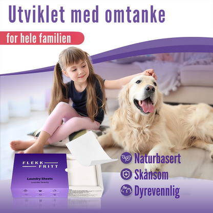 Flekkfritt Laundry Detergent Sheets Lavender Serenity 50ark <100vask