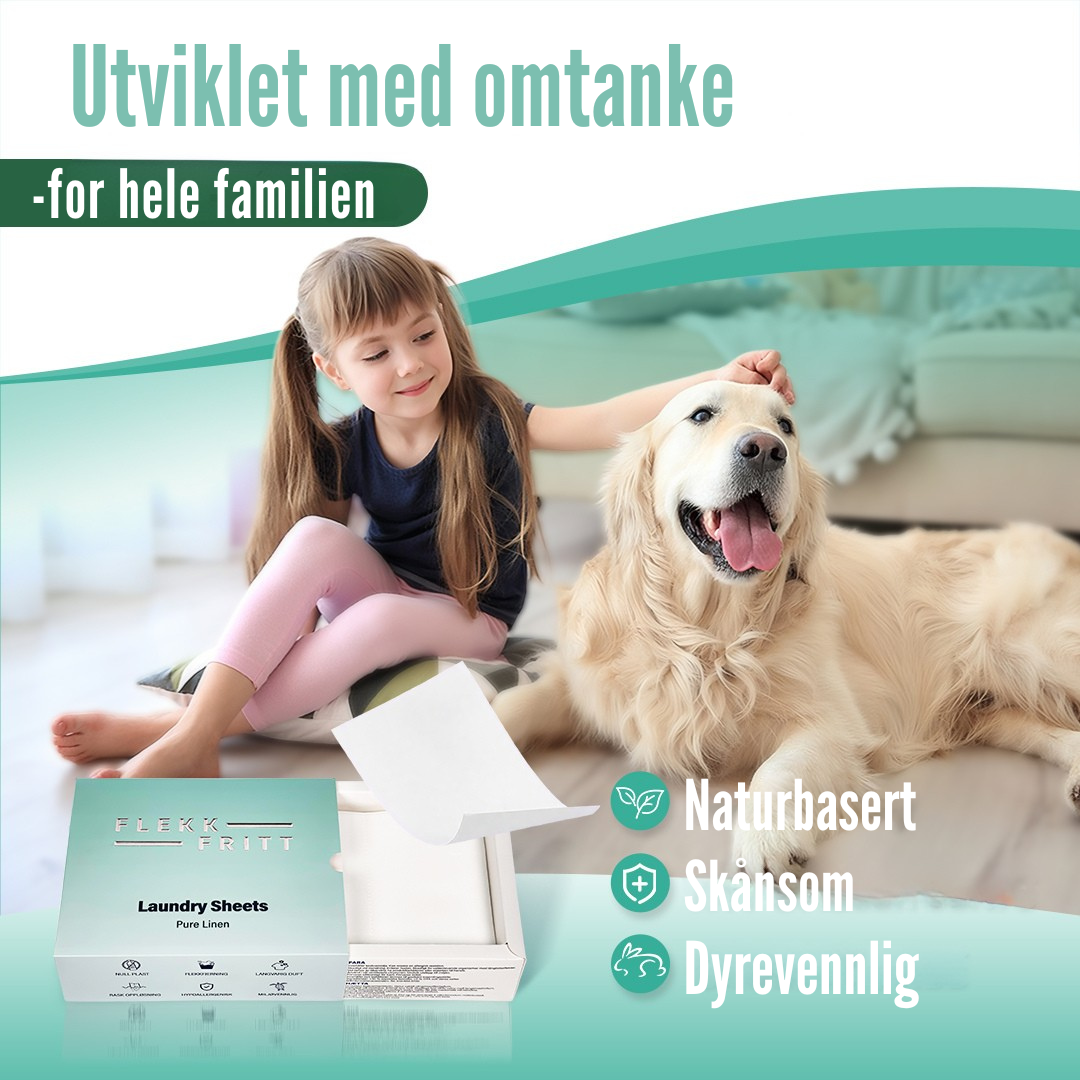 Flekkfritt Laundry Detergent Sheets Pure Linen 50ark <100vask