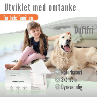 Flekkfritt Laundry Detergent Sheets Sensitive Care 50ark <100vask