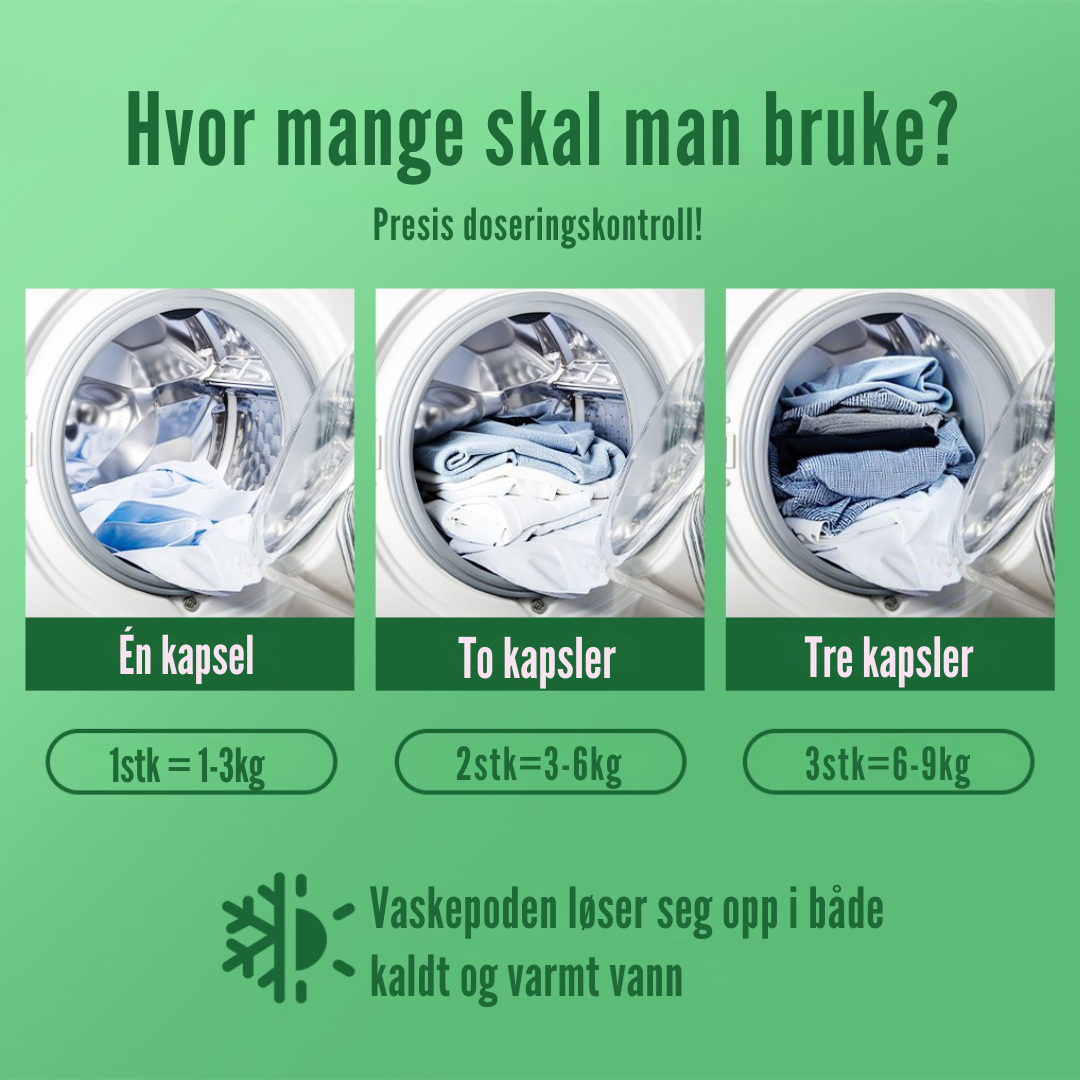 Flekkfritt 3 in 1 Laundry Detergent Pods Triflora 50stk